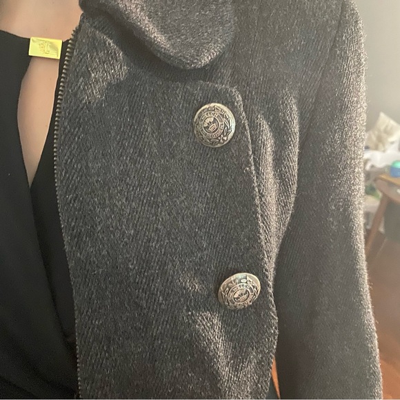 Grey button down jacket size S - Picture 4 of 8